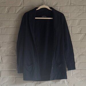 J.Crew Rumpled French Terry Cardigan - Size Small - Navy Blue - Cozy & Casual!